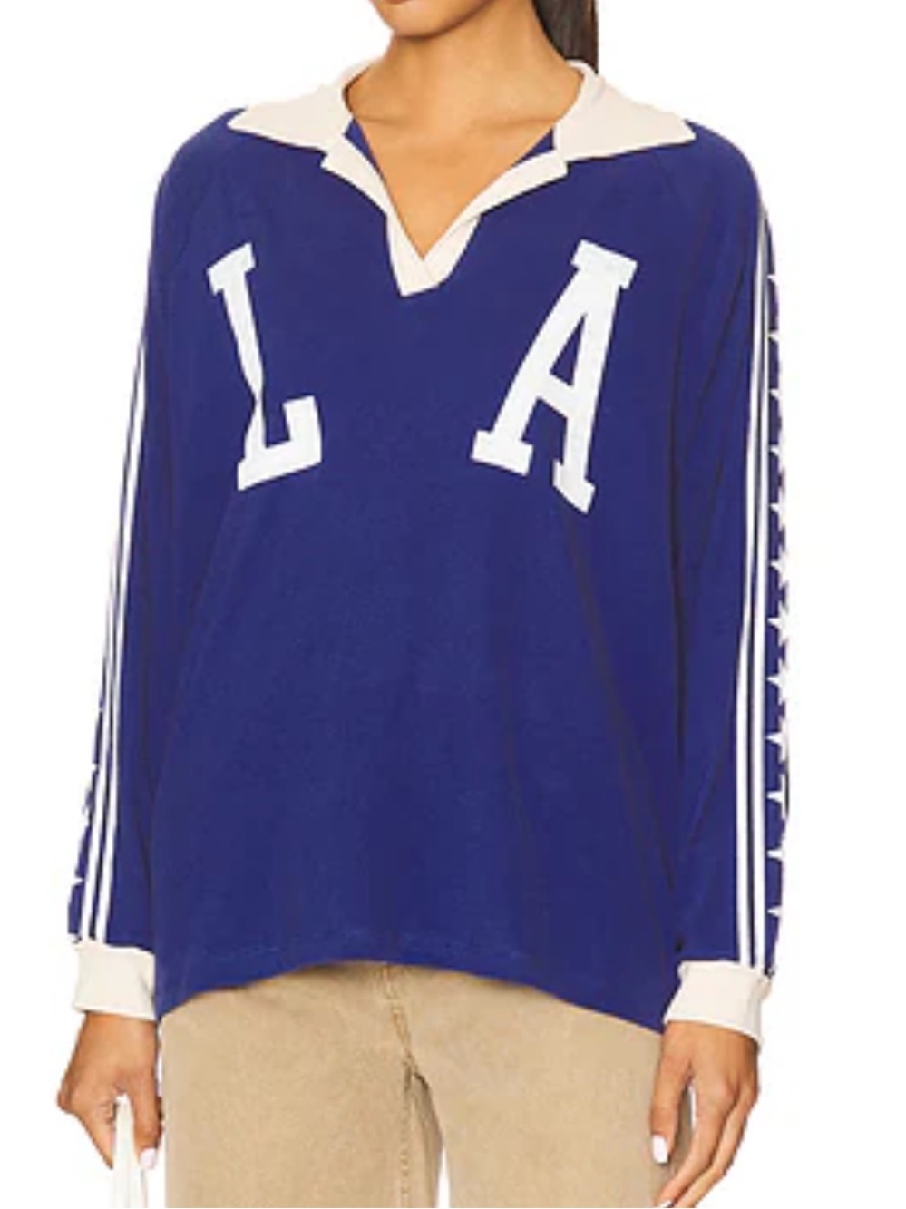 Daydreamer Los Angeles Stars Raglan Rugby Blue Long Sleeve Top